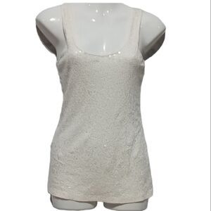 Express cream sequined tank s